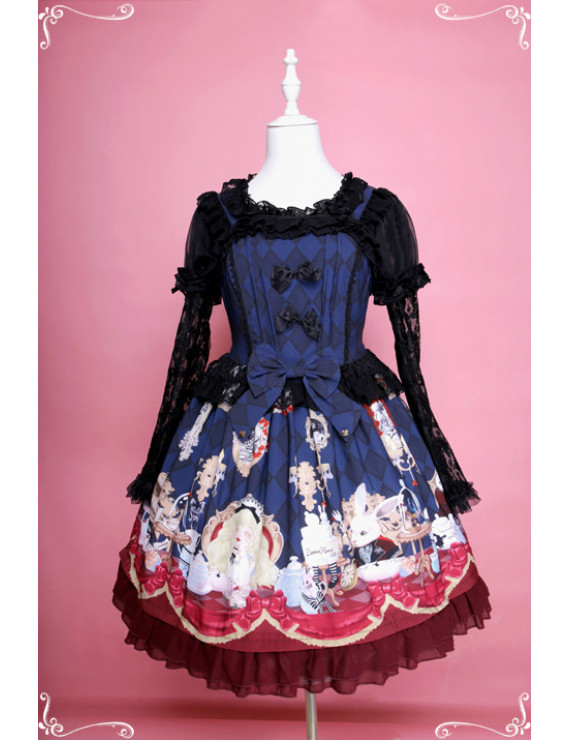 Fashion Alice Tea Party long sleeve Gothic Lolita Dress