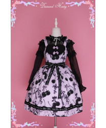 Diamond Honey Cherry Cross Lolita Cute Gothic Little Devil Lolita Dress