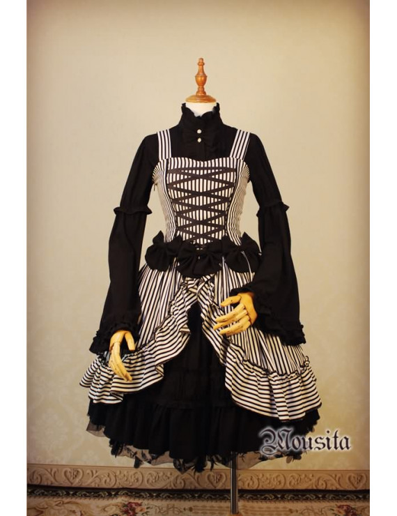 sweater long sleeve Gothic Stripe Lolita JSK Dress 