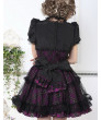 Black Cotton Short Sleeve Bow Square-collar Gothic Lolita Dress