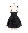 Suspenders side collar multilayer strapped plaid cotton camisole Lolita dress