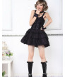 Suspenders side collar multilayer strapped plaid cotton camisole Lolita dress