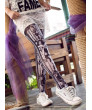 Velvet 80 D Beauty Black Lace Printing Gothic Lolita Dress Socks