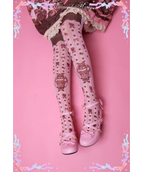 Velvet Chocolate Bear Sweet Loita Dress Knee High Socks