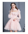 Lace High Waist- Trumpet Sleeves- Square Collar~ Sweet Lolita Cupcake Dress