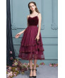 Sweet Dark Red Lace Slim Mesh jsk dress ,High Waist Sleeveless Suspender, Princess Lolita Dress