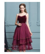 Sweet Dark Red Lace Slim Mesh jsk dress ,High Waist Sleeveless Suspender, Princess Lolita Dress