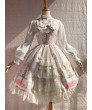 Sweet Lolita JSK Dress Cross Flower Printed Sleeveless Women Dress