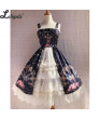 Sweet Lolita JSK Dress Cross Flower Printed Sleeveless Women Dress