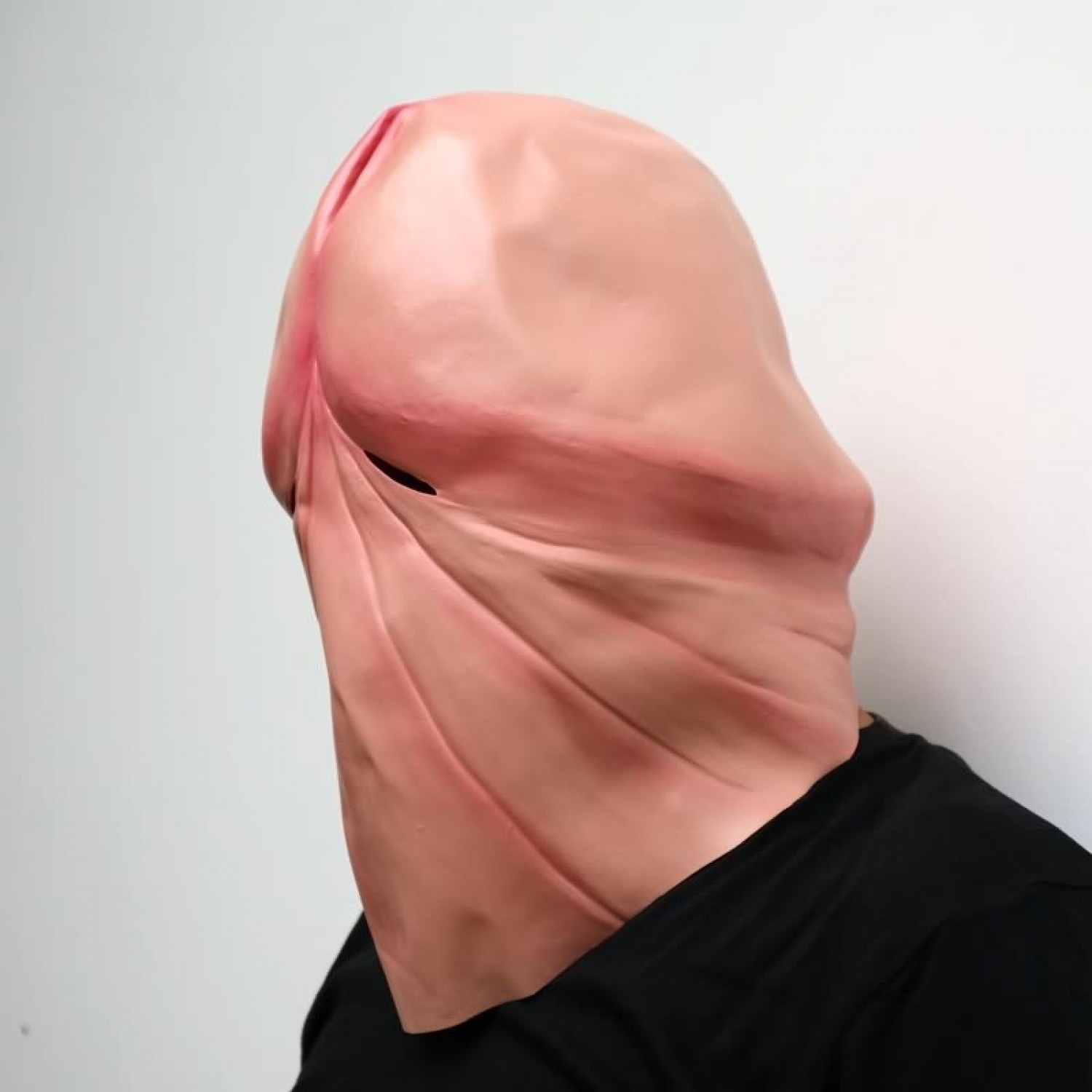 Funny Natural Latex Penis Dick Head Full Face Cosplay Mask Free