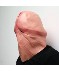 Funny natural latex penis dick head full face cosplay mask