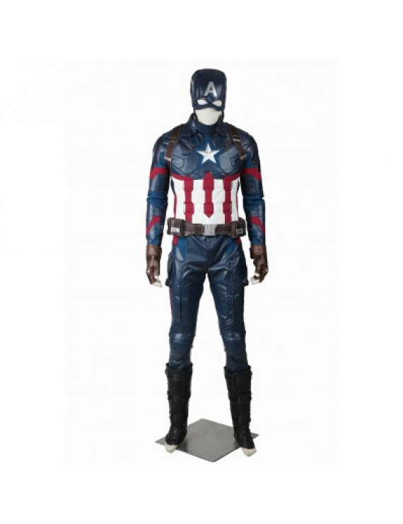 Captain America Steven Rogers Pleather Movie Cosplay Costumes