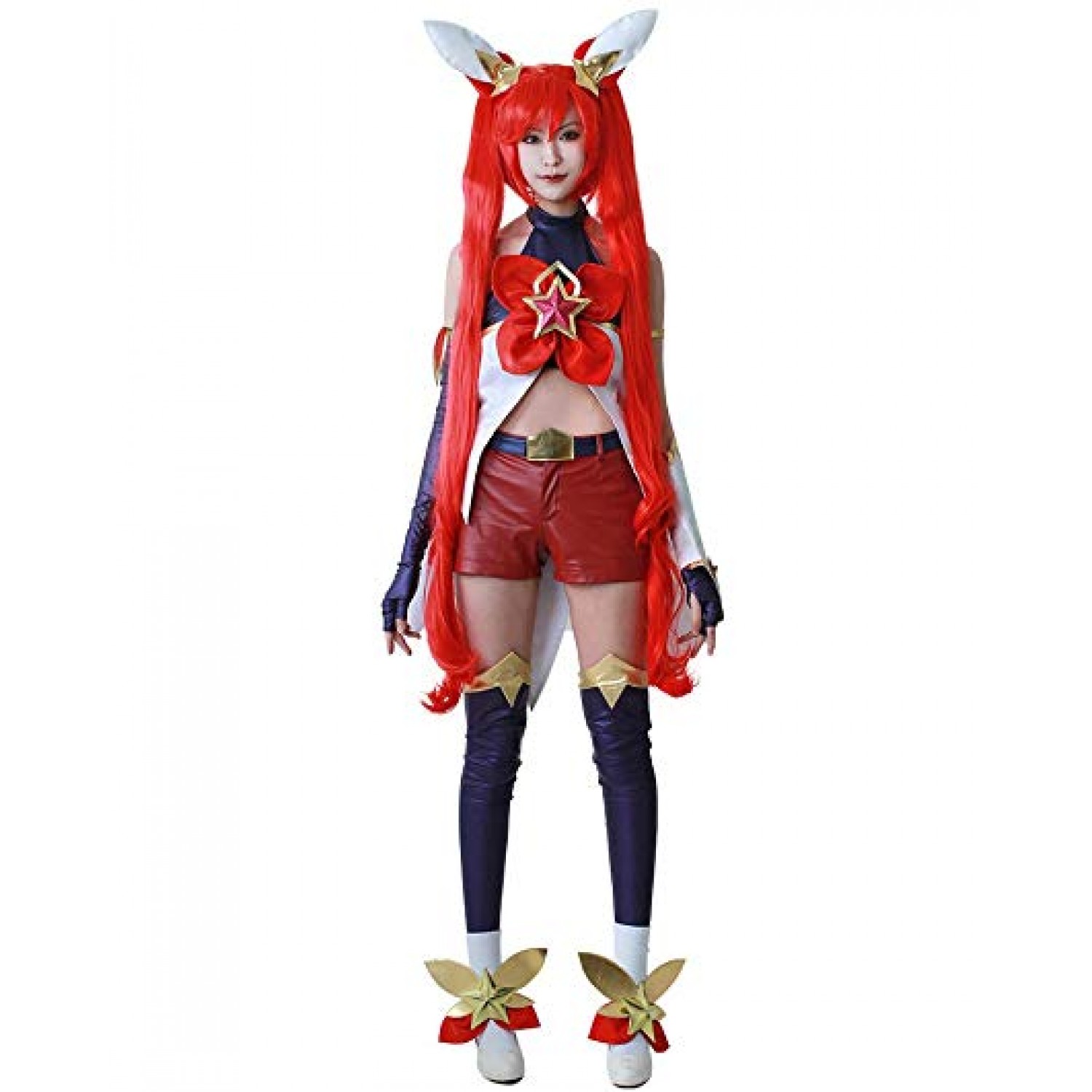 League of Legends Star Guardian Jinx Red Sweet Cosplay Costume ( free