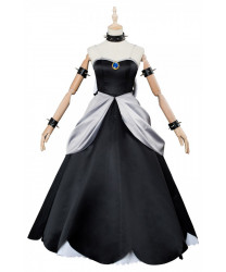 Super Mario Bros Bowsette Princess Bowser Black Dress Cosplay Costume