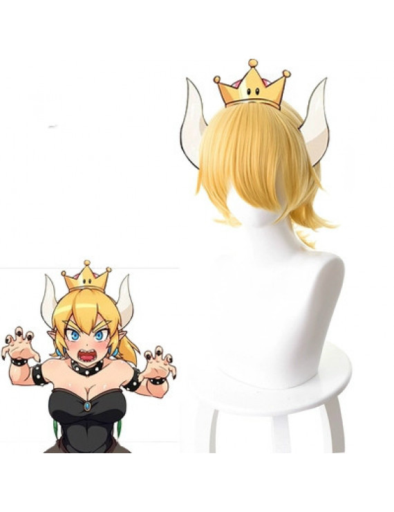 Super Mario Bros Princess Bowsette Bowser Cosplay Wig