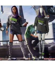 Watch Dogs 2 Sitara Cosplay Costume Top, Shorts, Hood, Socks, Bracelets, Headband