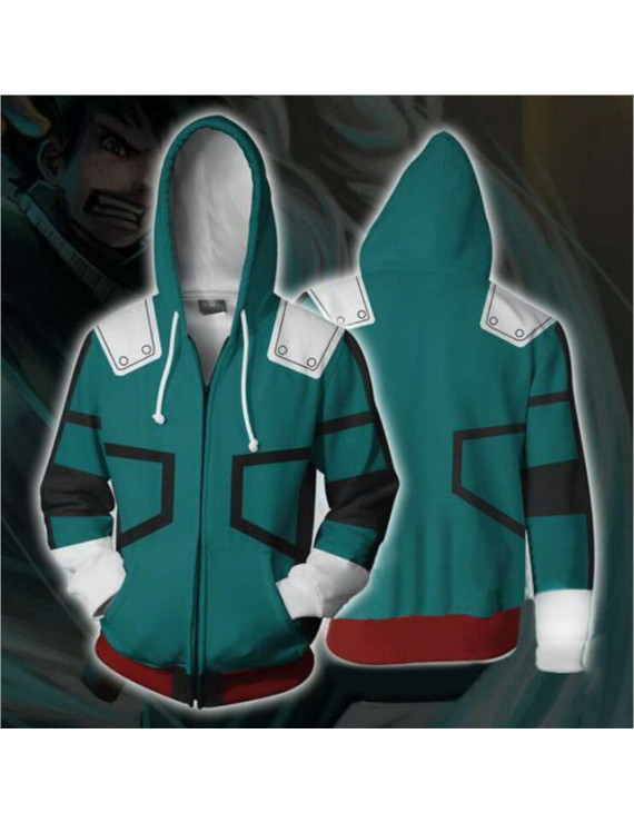 My Hero Academia Hoodies Izuku Midoriya Deku Zip Up Hoodie