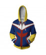 My Hero Academia Casual Zipper Hoodie Sweatshirt All Might 3D Printing