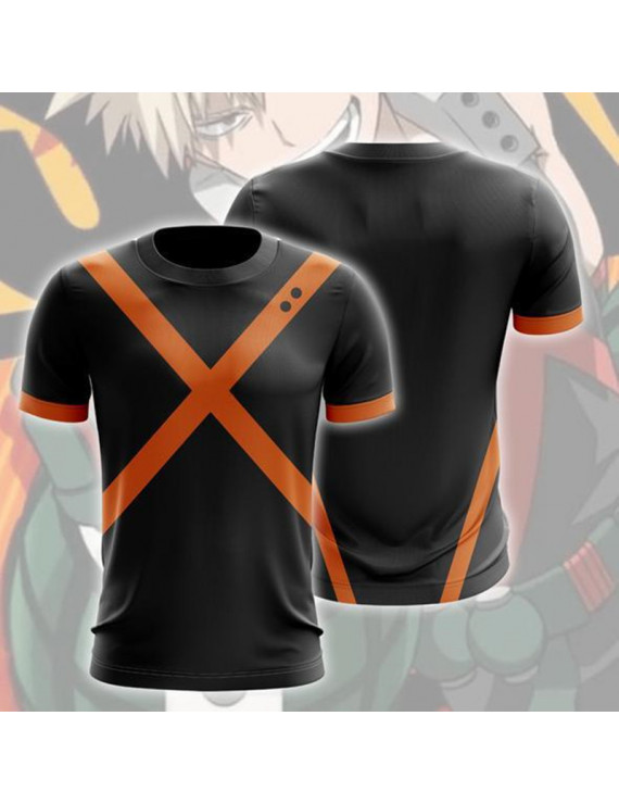 My Hero Academia 3D Print T-Shirt Katsuki Bakugo T-Shirt for Summer