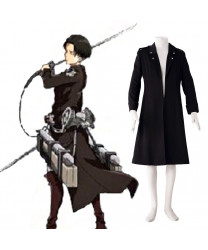 Attack on Titan Levi Black Coat Cosplay Costumes