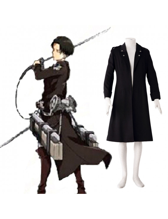 Attack on Titan Levi Black Coat Cosplay Costumes