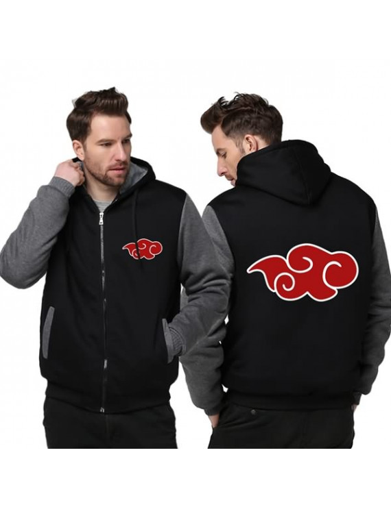 Naruto Akatsuki Thick Hoodies Cotton Print Hoody Sweatshirt Jacket