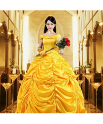 Beauty And The Beast Belle Dress Ball Gown Cosplay Costume