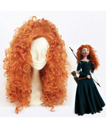 Brave Merida Princess Long Kinky Curly Cosplay Wig
