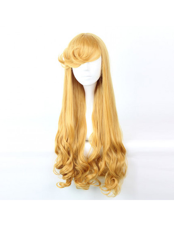 Sleeping Beauty Aurora Princess Long Curly Cosplay Wig