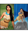 Princess Pocahontas Black Long Straight Cosplay Wig