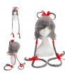 Vocaloid Luo Tianyi Gray With Red Ribbon Anime Cosplay Wig