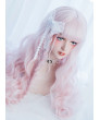 Sweet Lolita Wig Pink Air Bangs Long Curly Synthetic Hair Party Wig
