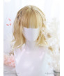 Sweet Lolita Wig Golden Short Slightly Curly Hair Synthetic Wigs