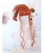 Sweet Lolita Wig Orange Air-bangs Long Curly Synthetic Hair Wig