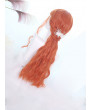 Sweet Lolita Wig Orange Air-bangs Long Curly Synthetic Hair Wig