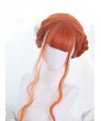 Sweet Lolita Wig Orange Air-bangs Long Curly Synthetic Hair Wig