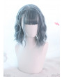 Sweet Lolita Wig Blue Short Curly Bob Hair Party Wig Air Bangs