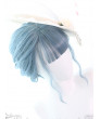 Sweet Lolita Wig Blue Short Curly Bob Hair Party Wig Air Bangs