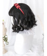 Classic Lolita Wig Black Short Curly Synthetic Hair Party Wig Air Bangs