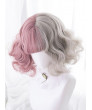 Sweet Lolita Wig Mixed Color Short Curly Synthetic Hair Party Wig