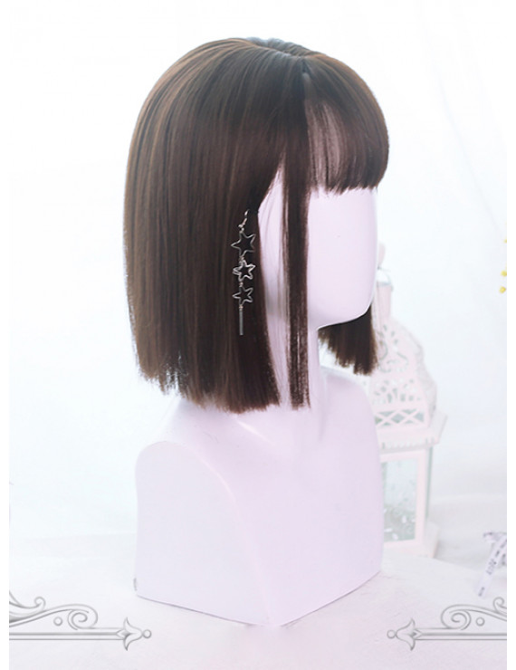 Sweet Lolita Wig Air-bangs Medium Long Straight Hair Party Wigs