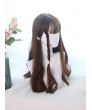 Sweet Lolita Wig Brown Long Curly Synthetic Hair Party Wig Air Bangs