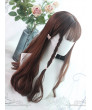 Sweet Lolita Wig Brown Long Curly Synthetic Hair Party Wig Air Bangs
