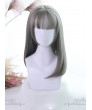 Sweet Lolita Wig Hime Cut Medium Long Straight Hair Wigs ( Black Gray Brown )