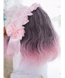 Sweet Lolita Wig Harajuku Pink Gradual Change Synthetic Hair Party Wig Air Bangs