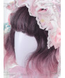 Sweet Lolita Wig Harajuku Pink Gradual Change Synthetic Hair Party Wig Air Bangs