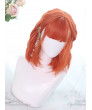 Sweet Lolita Wig Orange Medium Curly Bob Hair Party Wig Air Bangs