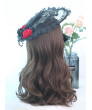 Classic Lolita Wig Brown Long Curly Synthetic Hair Party Wig Air Bangs