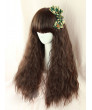 Sweet Lolita Wig Dark Brown Fluffy Corn Perm Long Curly Synthetic Hair Party Wig