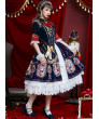 Winter Lolita Dress Light Blue Long Sleeve The Gallery Series OP Printing Dress